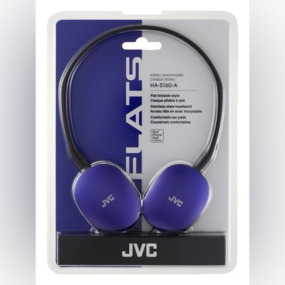 NIB: JVC - Flats Over-the-Ear Headphones - Blue - Picture 1 of 8